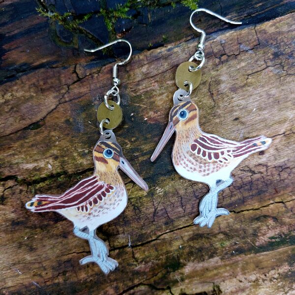 boucle d'oreilles M - bécasse des marais - plastique dingue et crayons - 2025