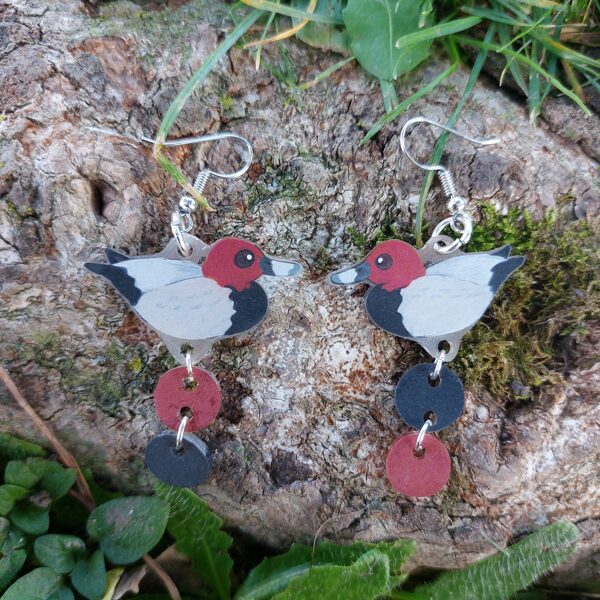 boucle d'oreilles S - fuligule milouin - plastique dingue et crayons- 2025