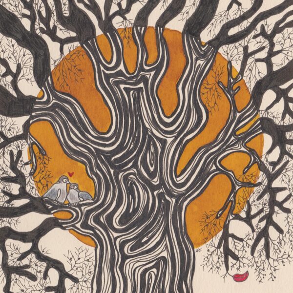 arbre à chat I / encre, stylo et crayon / 14,8 x 21 cm / 2023