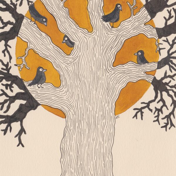 arbre à freu / encre, crayon et stylo / 14,8 x 21 cm / 2023 (vendu)