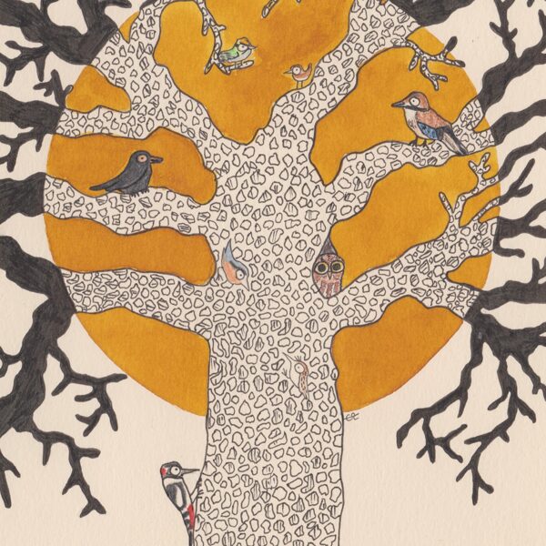 arbre à chat IV / encre, crayon et stylo / 14,8 x 21 cm / 2023