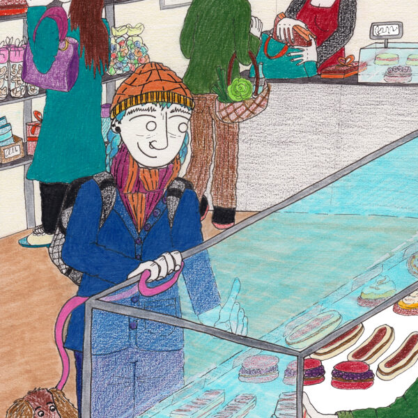 goûter / crayons / 21 x 29, 7 cm / 2022 (vendu)