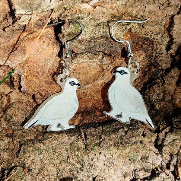 boucle d'oreilles S - lagopède - plastique dingue et crayons - 2025