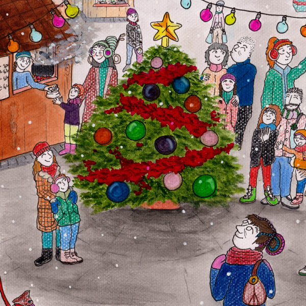 merry christmas / carte de voeux / crayons / 14,8 x 21 cm / 2022 (vendu)