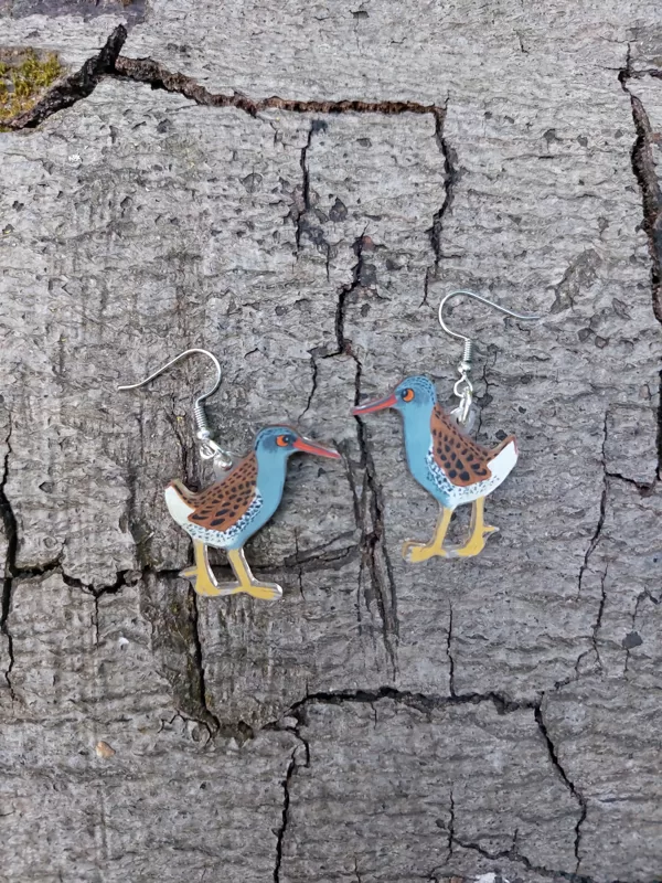 boucle d'oreilles M - Râle d'eau - plastique dingue et crayons - 2025 (vendu)