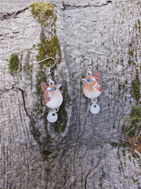 boucle d'oreilles S - Troglodyte mignon- plastique dingue et crayons - 2025 (vendu)